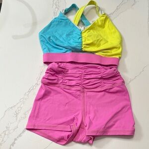 Vibrant Kids Matching Set in Pink, Yellow, and Blue